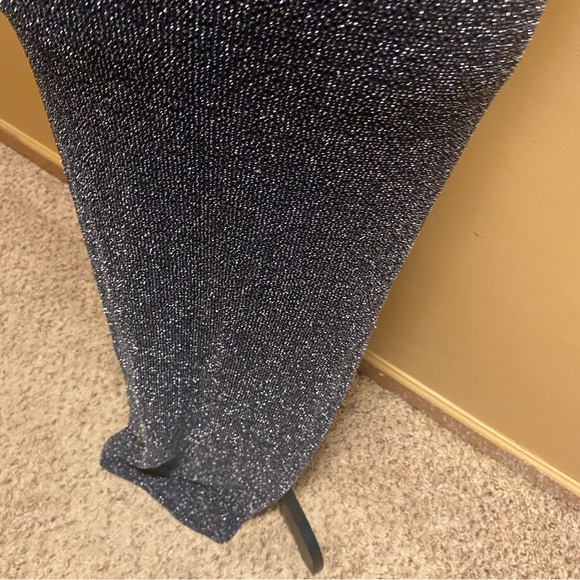 BCBG generation special occasion black shimmer metallic longslit dress sz XS NWT - Picture 5 of 11